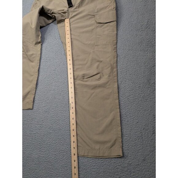 Eddie Bauer Travex Pants Mens 32x30 (Meas 31x28.5) Belted Cargo Hiking Beige - Picture 9 of 13